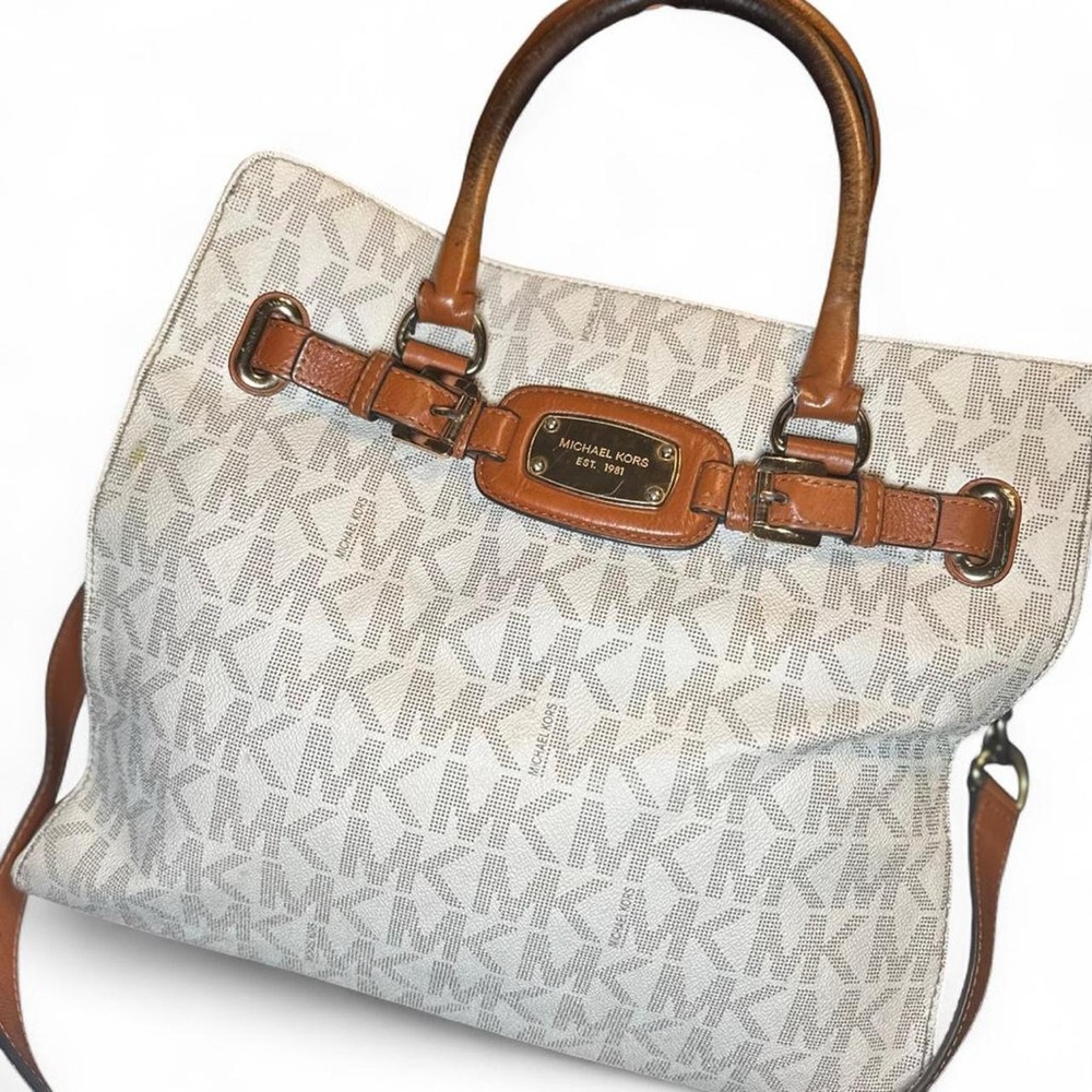 Michael Kors Cream and Tan Tote Bag
